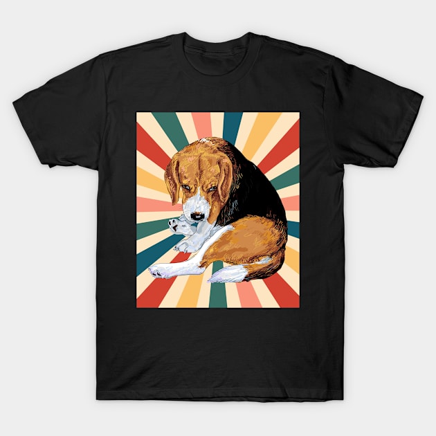 Cute Beagle Dog Breed 80s 90s Retro Style Vintage Design Animal Pet T-Shirt by Inspirational And Motivational T-Shirts